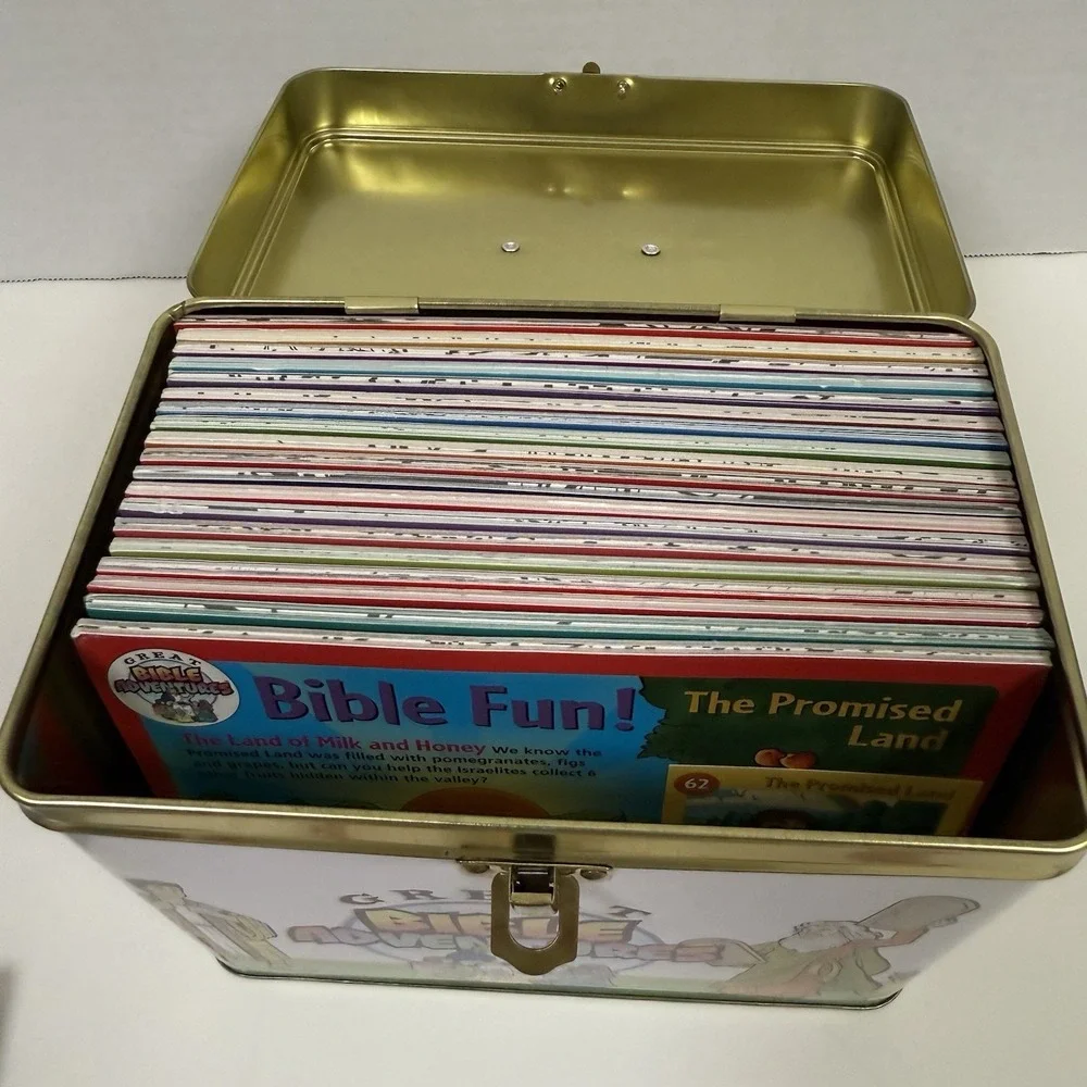 Great‎ Bible Adventures Tin Case Box Full Of Cards Heroes Angels Sunday School